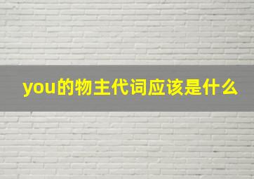 you的物主代词应该是什么