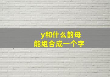 y和什么韵母能组合成一个字