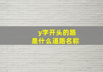 y字开头的路是什么道路名称