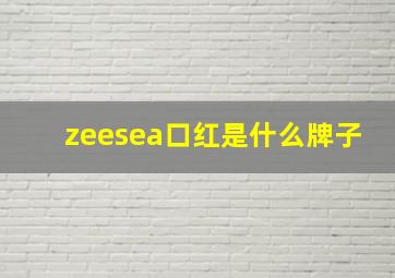 zeesea口红是什么牌子