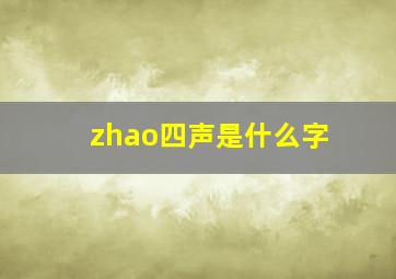 zhao四声是什么字