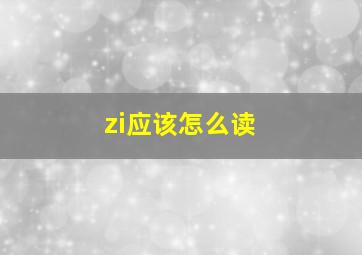 zi应该怎么读