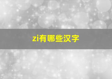 zi有哪些汉字