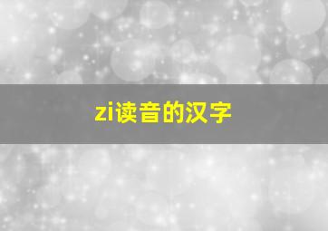 zi读音的汉字