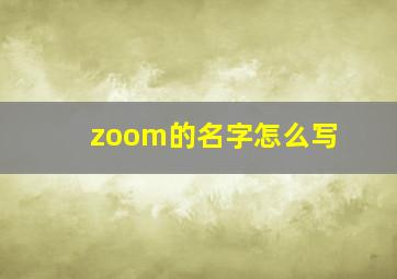 zoom的名字怎么写