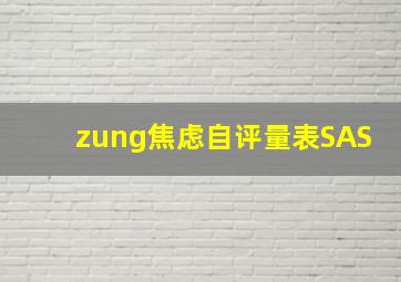 zung焦虑自评量表SAS