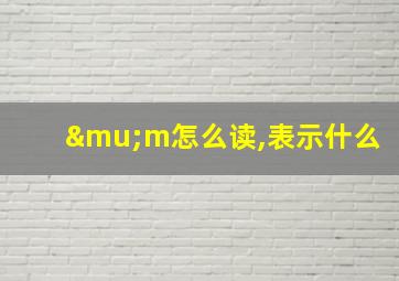 μm怎么读,表示什么