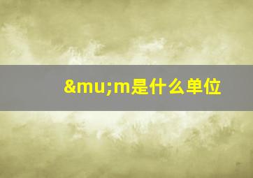 μm是什么单位