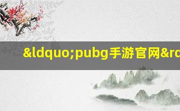 “pubg手游官网”