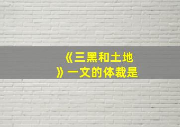 《三黑和土地》一文的体裁是