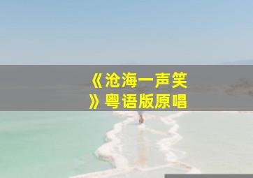 《沧海一声笑》粤语版原唱