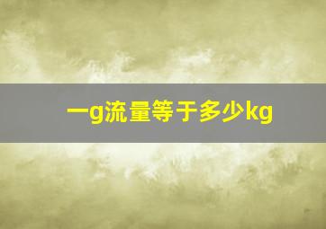 一g流量等于多少kg