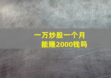 一万炒股一个月能赚2000钱吗