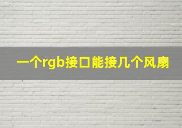 一个rgb接口能接几个风扇