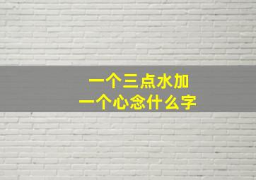 一个三点水加一个心念什么字