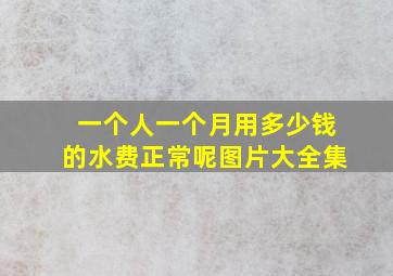 一个人一个月用多少钱的水费正常呢图片大全集