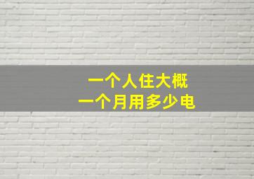 一个人住大概一个月用多少电