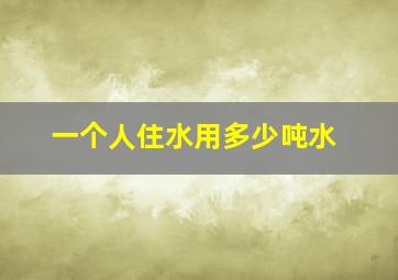 一个人住水用多少吨水