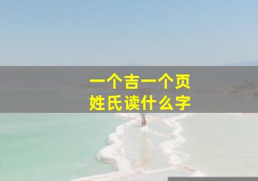 一个吉一个页姓氏读什么字