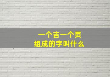 一个吉一个页组成的字叫什么