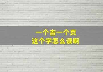 一个吉一个页这个字怎么读啊