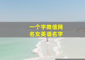 一个字微信网名女英语名字