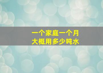 一个家庭一个月大概用多少吨水