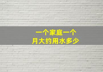 一个家庭一个月大约用水多少