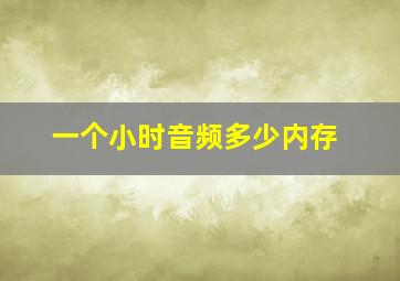 一个小时音频多少内存