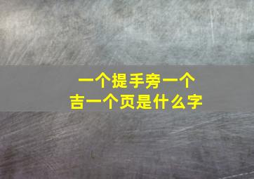 一个提手旁一个吉一个页是什么字