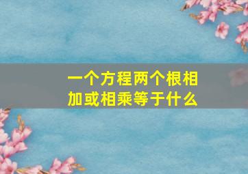 一个方程两个根相加或相乘等于什么