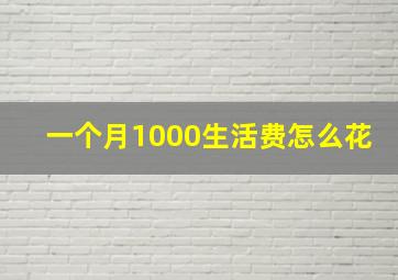 一个月1000生活费怎么花