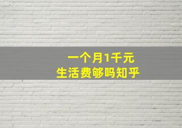 一个月1千元生活费够吗知乎