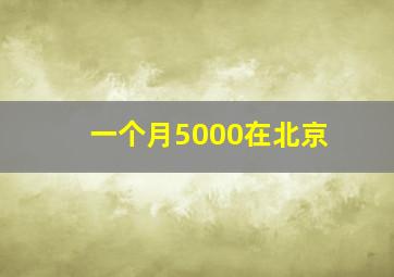 一个月5000在北京