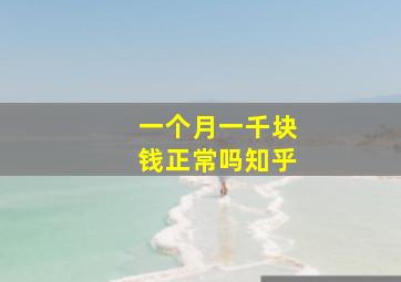 一个月一千块钱正常吗知乎