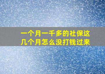 一个月一千多的社保这几个月怎么没打钱过来