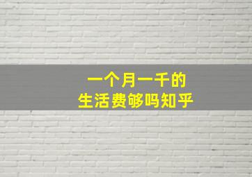 一个月一千的生活费够吗知乎