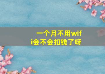 一个月不用wifi会不会扣钱了呀