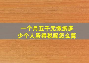 一个月五千元缴纳多少个人所得税呢怎么算