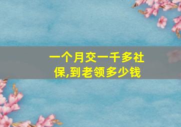 一个月交一千多社保,到老领多少钱