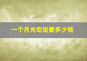 一个月光吃饭要多少钱