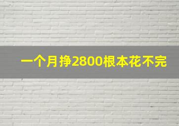 一个月挣2800根本花不完