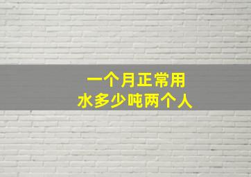 一个月正常用水多少吨两个人