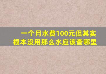 一个月水费100元但其实根本没用那么水应该查哪里