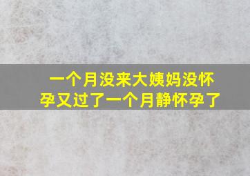 一个月没来大姨妈没怀孕又过了一个月静怀孕了