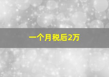 一个月税后2万