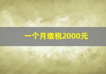 一个月缴税2000元