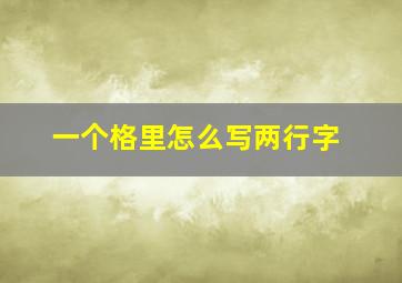 一个格里怎么写两行字