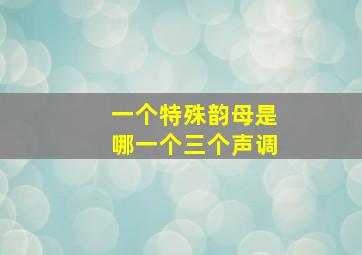 一个特殊韵母是哪一个三个声调