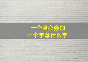 一个竖心旁加一个字念什么字